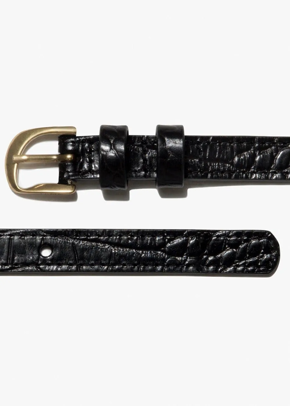 Twist Buckle Belt (Noir Croco)