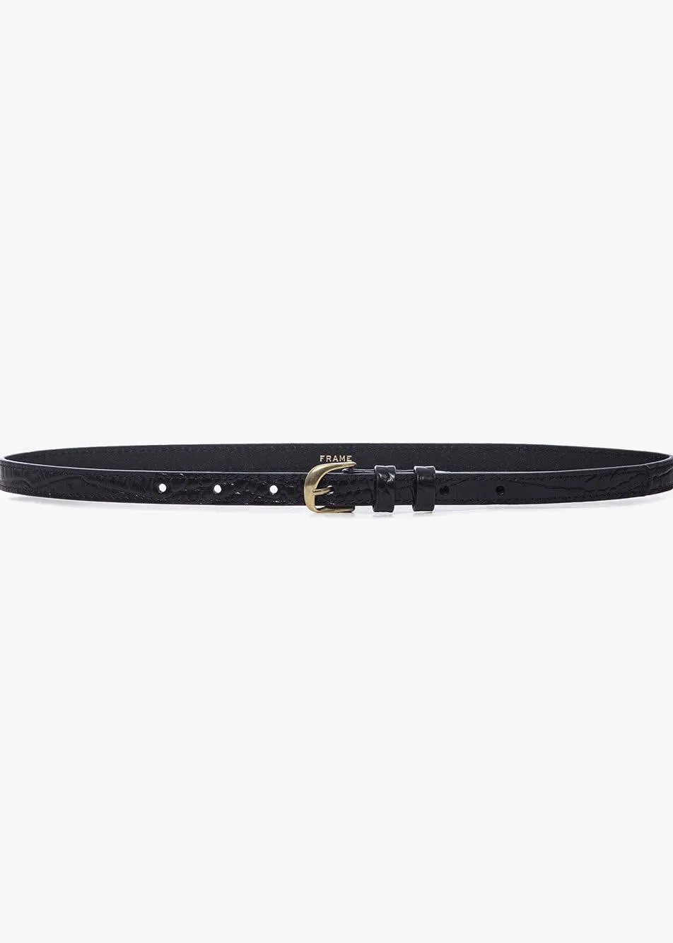 Twist Buckle Belt (Noir Croco)