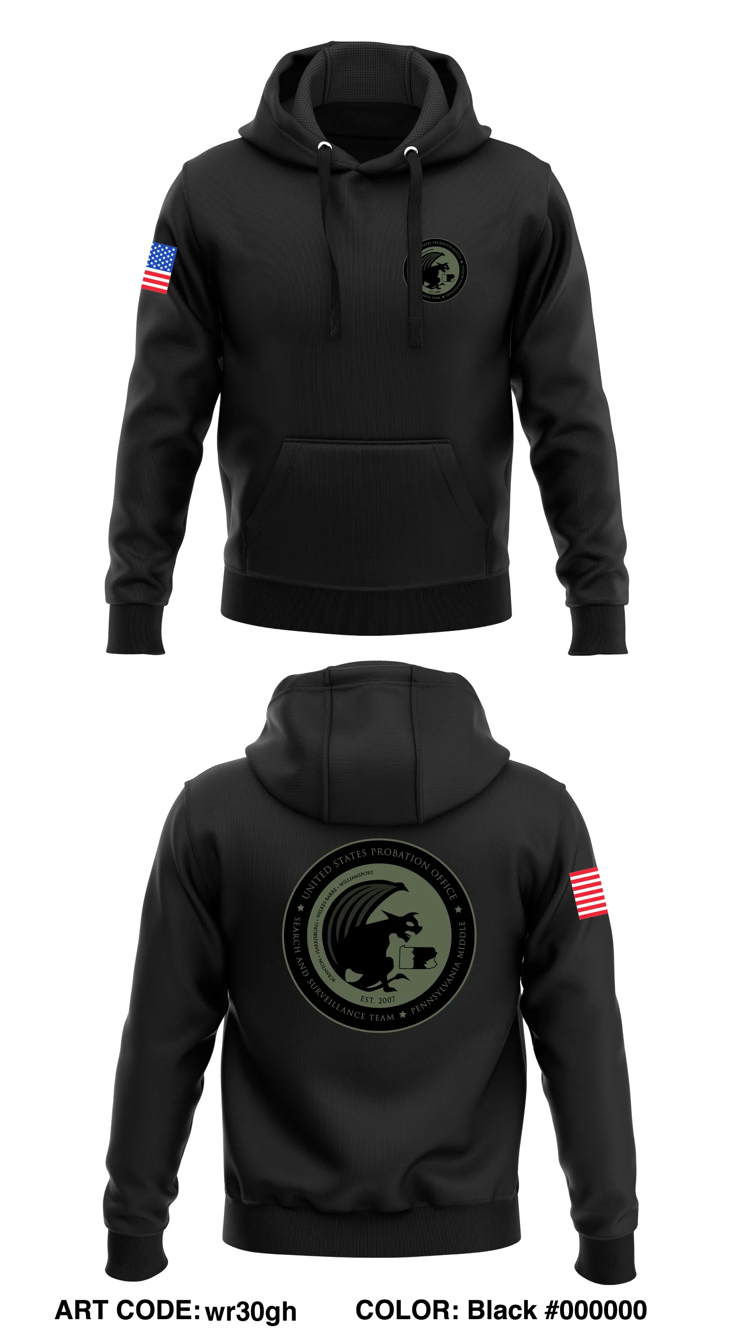 US Probation- Middle Pennsylvania Store 1  Core Men's Hooded Performance Sweatshirt - wr30gh