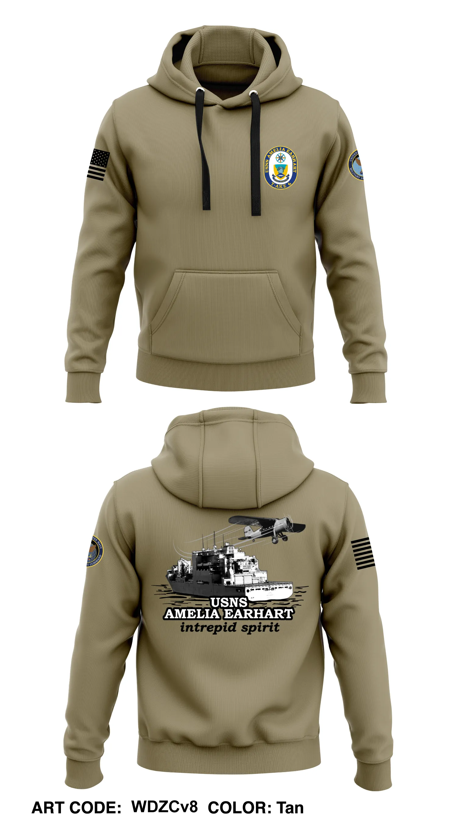 USNS AMELIA EARHART  Core Men's Hooded Performance Sweatshirt - WDZCv8