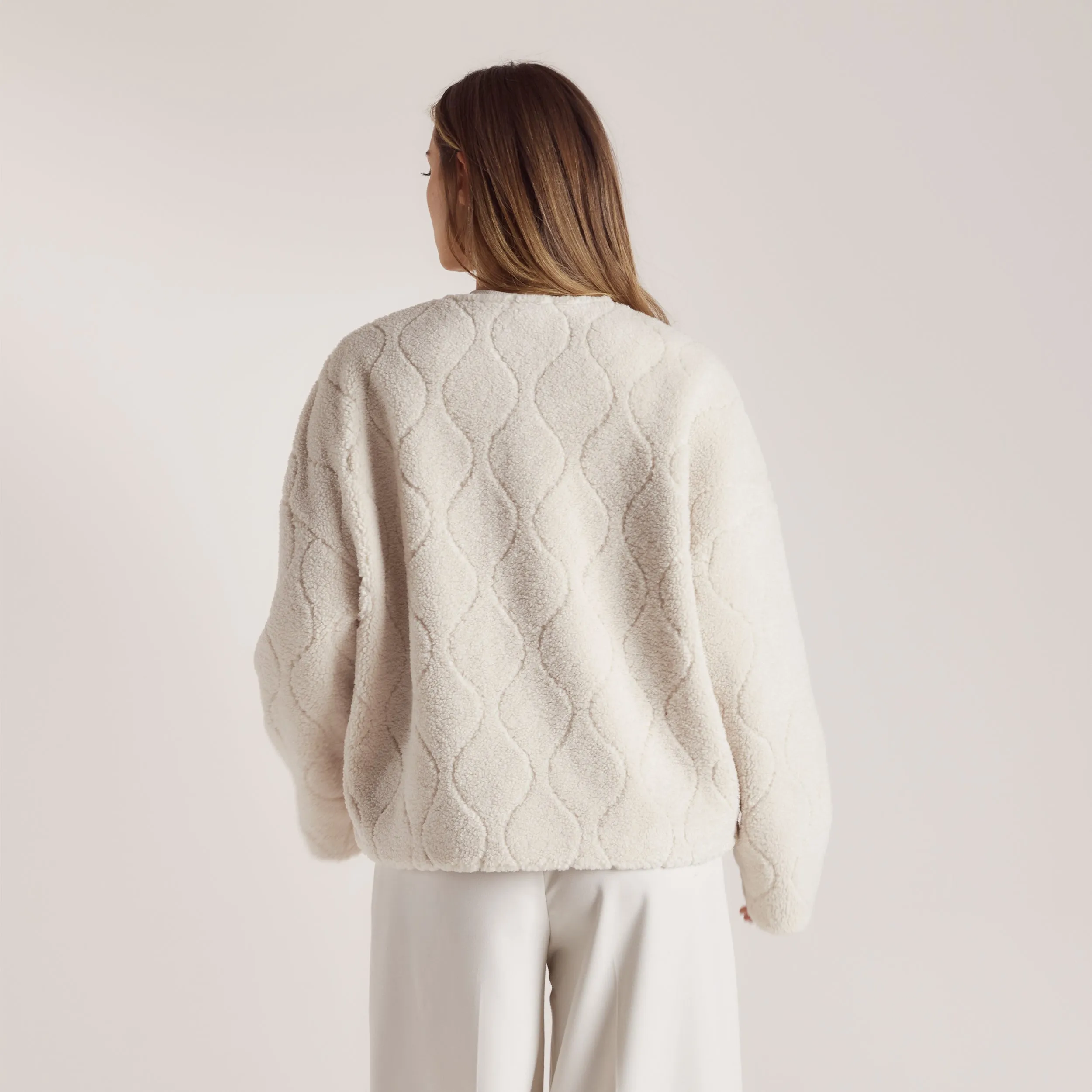 Veste en Borg - Crème