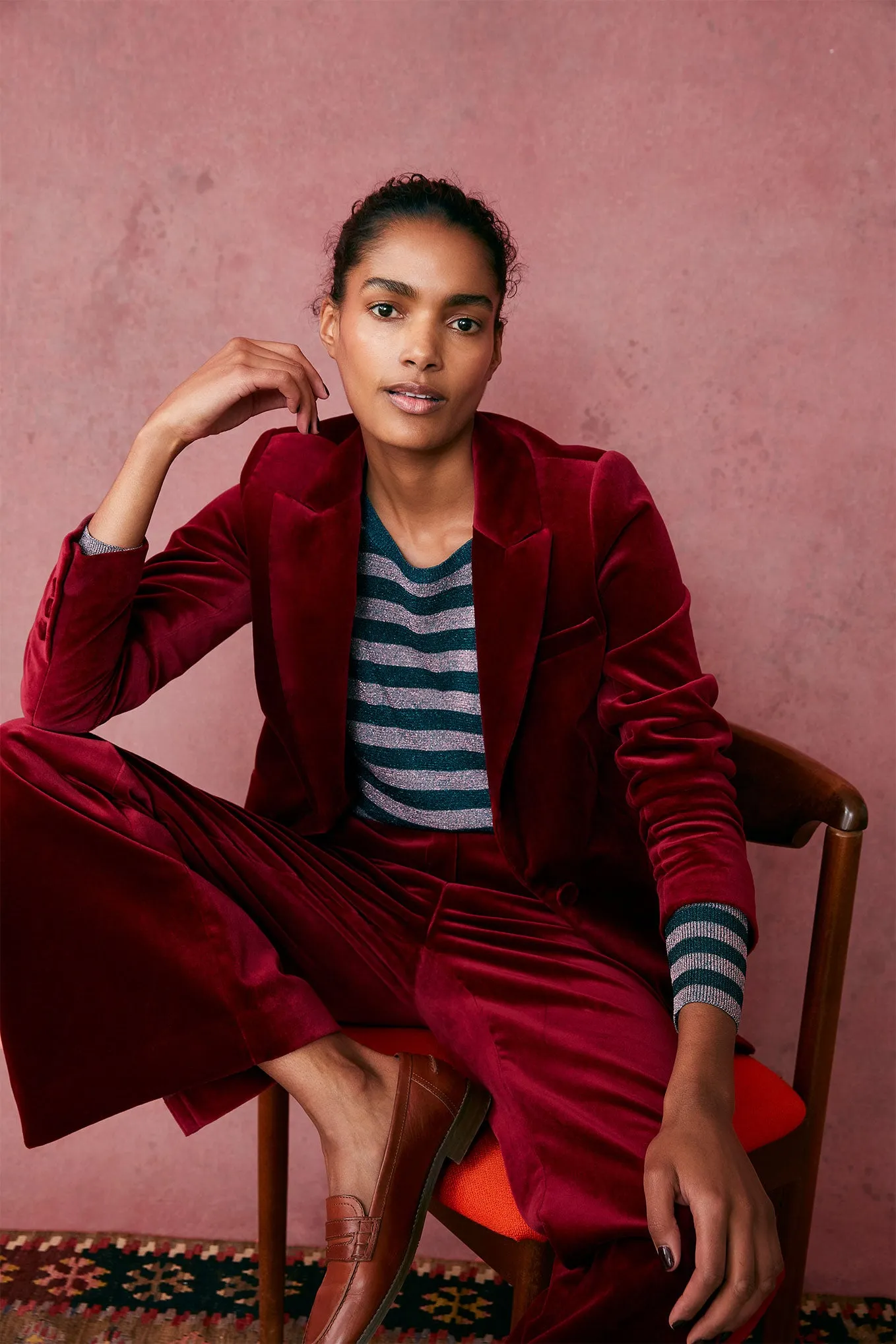 Victoria Velvet Jacket - Claret