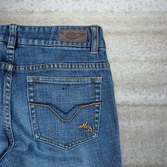 Vintage Harley Davidson Jeans Bootcut Flared Fit Medium Wash Y2K