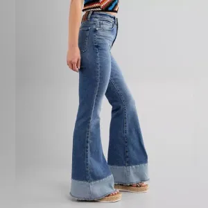 Vintage Modern Two-Tones Flared Jeans