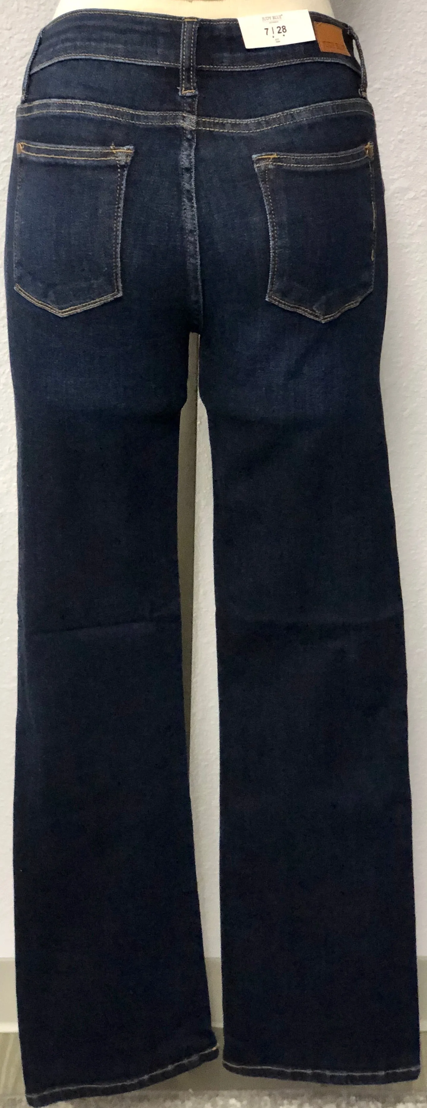 WHISKERED DARK BOOTCUT JEANS
