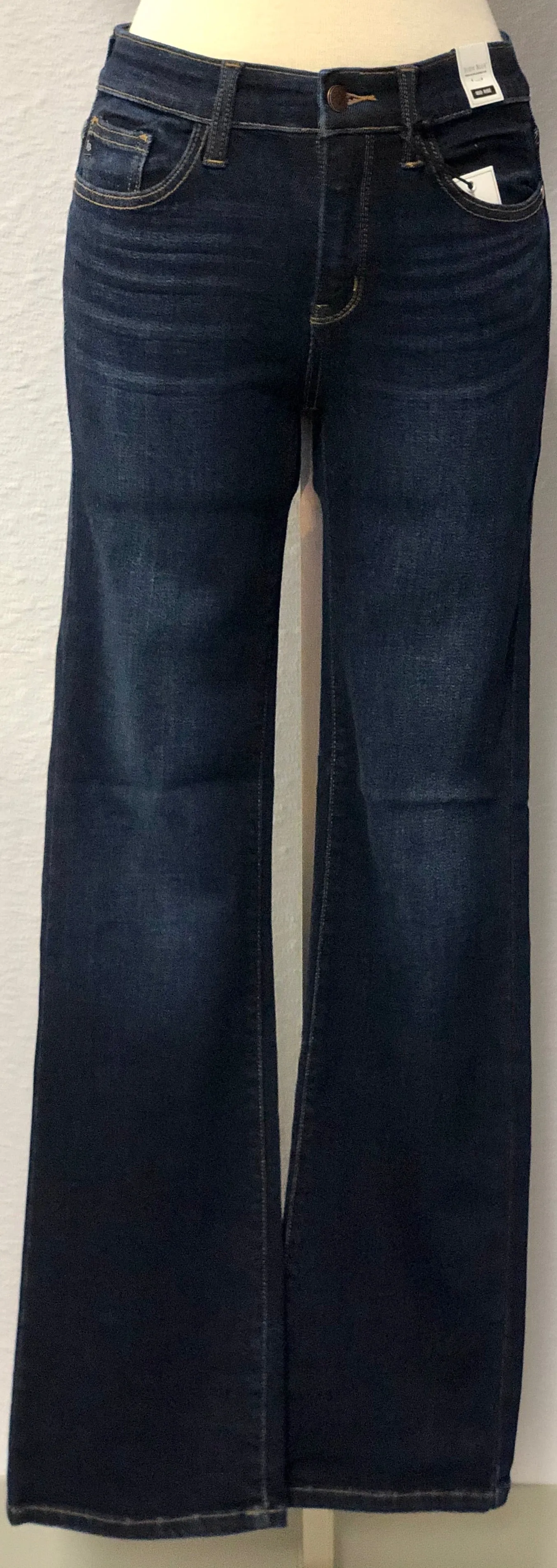 WHISKERED DARK BOOTCUT JEANS