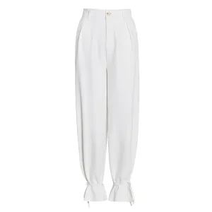 White High Waist Harem Trousers