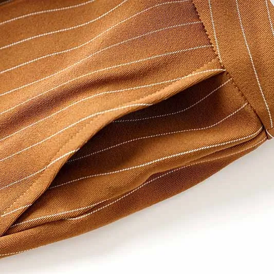 Women Caramel Pantsuit Fitted Blazer   Mid-High Rise Trousers Pantsuit Suit Formal Wear